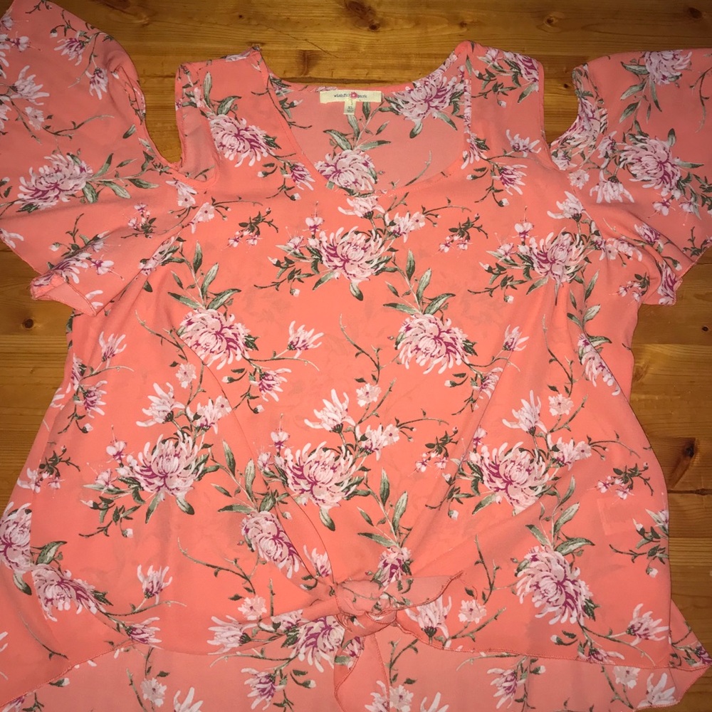 Wishful Park orange with  flower design dress top